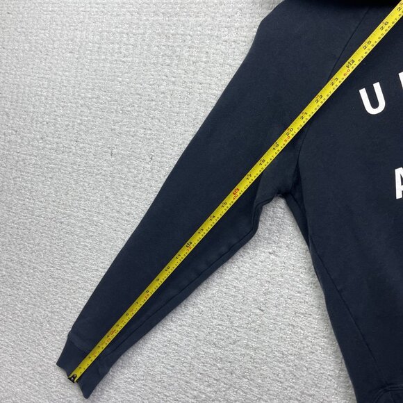 Under Armour Hoodie Mens S Black Funnel Neck Sweatshirt Graphic Logo Spell out - Picture 9 of 13